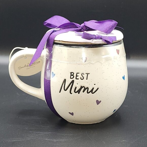 Best Mimi Ivory Ceramic Coffee Mug And Lid With Photo Ornament Gift Set 16oz - Picture 8 of 9